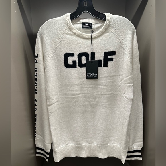 27 MILES MALIBU “ GOLF “ COTTON AND CASHMERE SWEATER, NWT - Picture 1 of 5